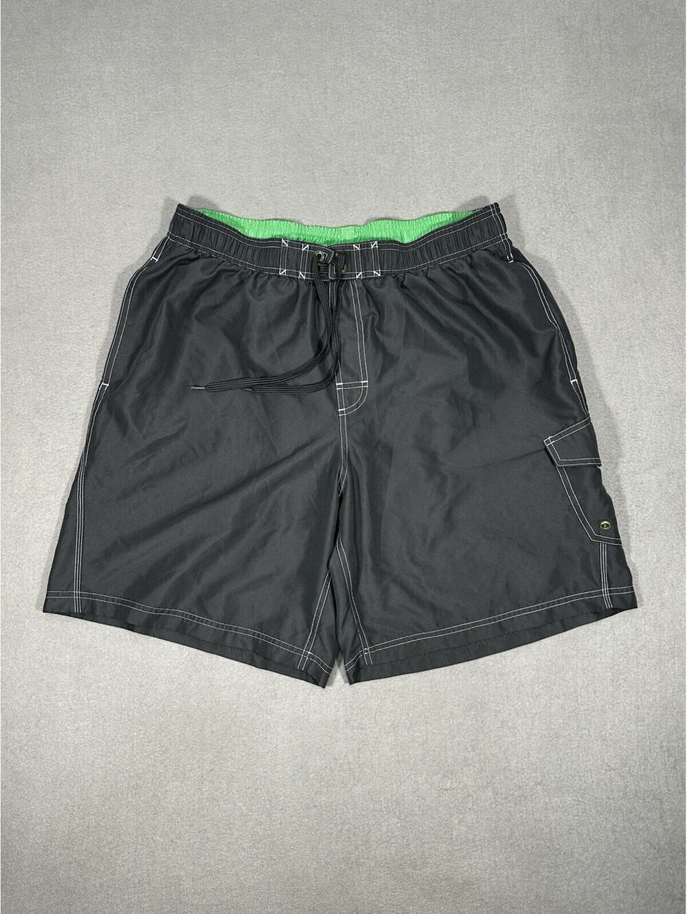 Champion Mens XL Black Swim Trunks Board Shorts Lined Cargo Pocket
